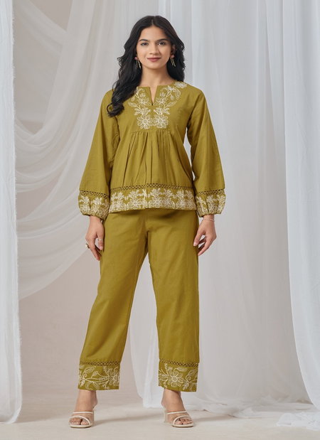 Alzane By Nsf Premium Cotton Fabric With Embroidery Work Co Ord Set Wholesale In India